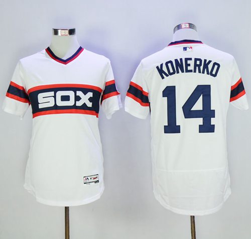 White Sox #14 Paul Konerko White Flexbase Authentic Collection Alternate Home Stitched MLB Jersey